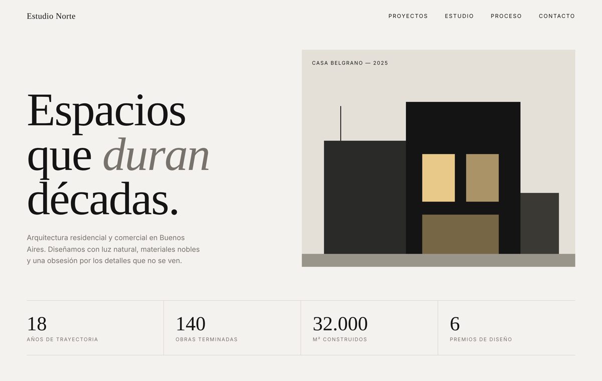 Página web de estudio de arquitectura